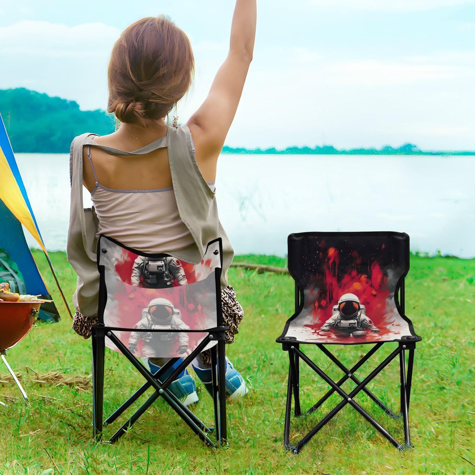 Amazon.com: Astronaut Flame Portable Camping Chairs,Collapsible